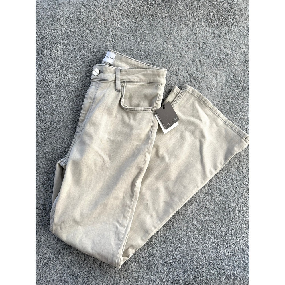 NWT Lola Jeans 31 Alice-MA light gray high rise flare stretch MSRP $129